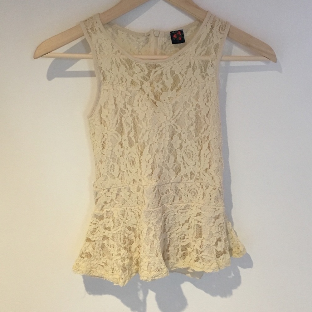 Lace Peplum Top